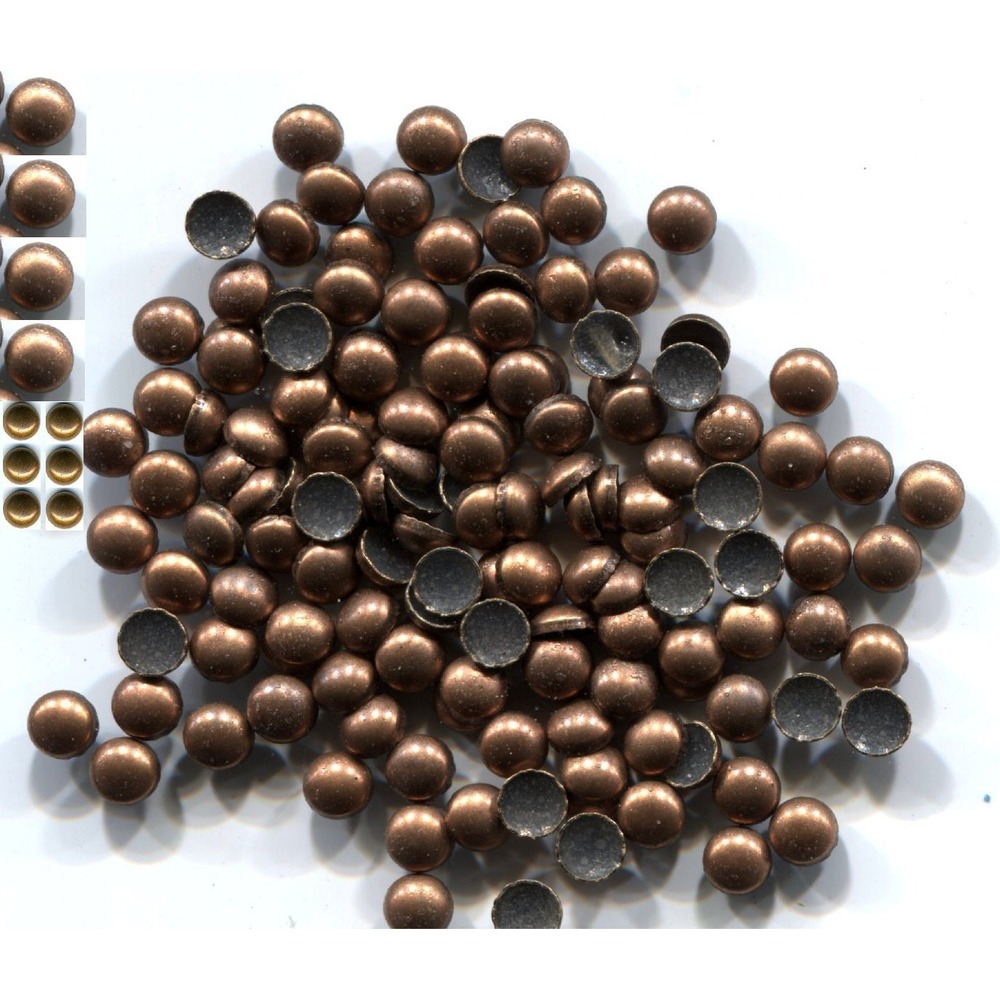 COPPER‎ Made Nailheads DOME  3mm  Hot Fix  COPPER 144 PC  1 gross